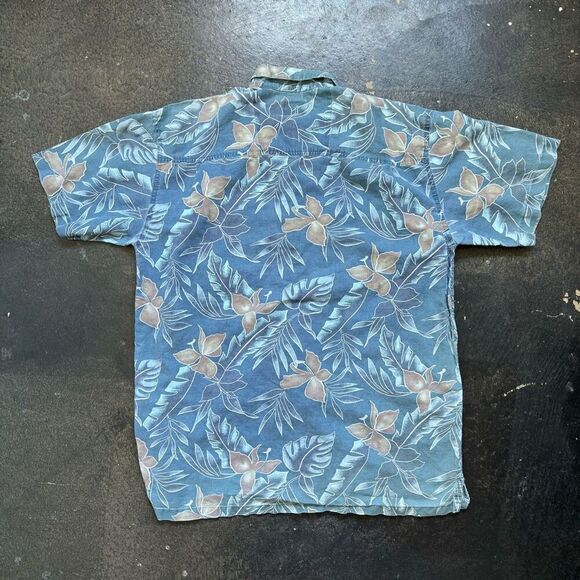 Robert Stock Man’s Button Down Floral Shirt Sz Large Rayon Blend Hawaiian Style - Picture 4 of 13